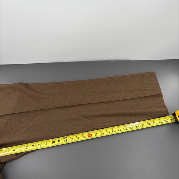 Santorelli Dress Pant Mens 40 Brown Romeo Luxury Serge Straight 1900F Wool Italy - Picture 9 of 9